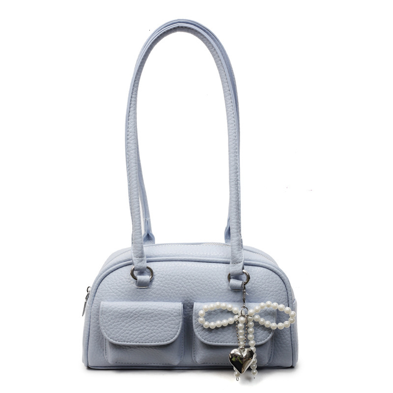 designer Korean Style Niche Design Underarm Boston Bag 2025 New Simple Handheld Bowling Bag Large Capacity Shoulder Bag