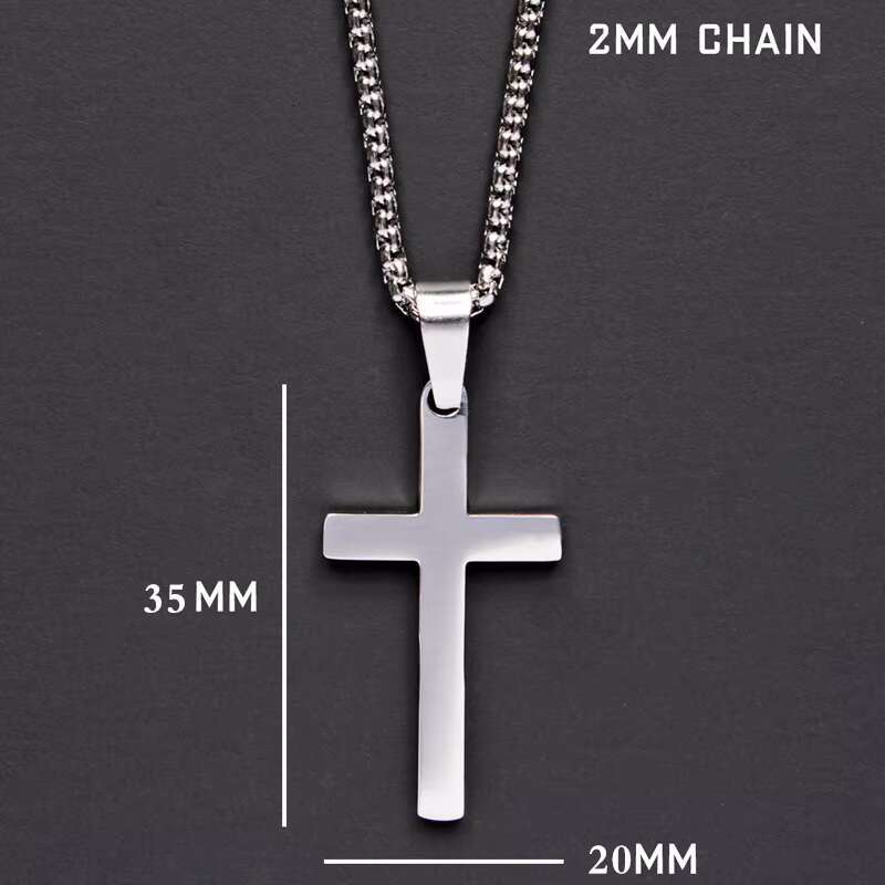 Wholesale Gold Plated Stainless Steel Cross Pendant Necklace for Men Fine Jewelry Gift