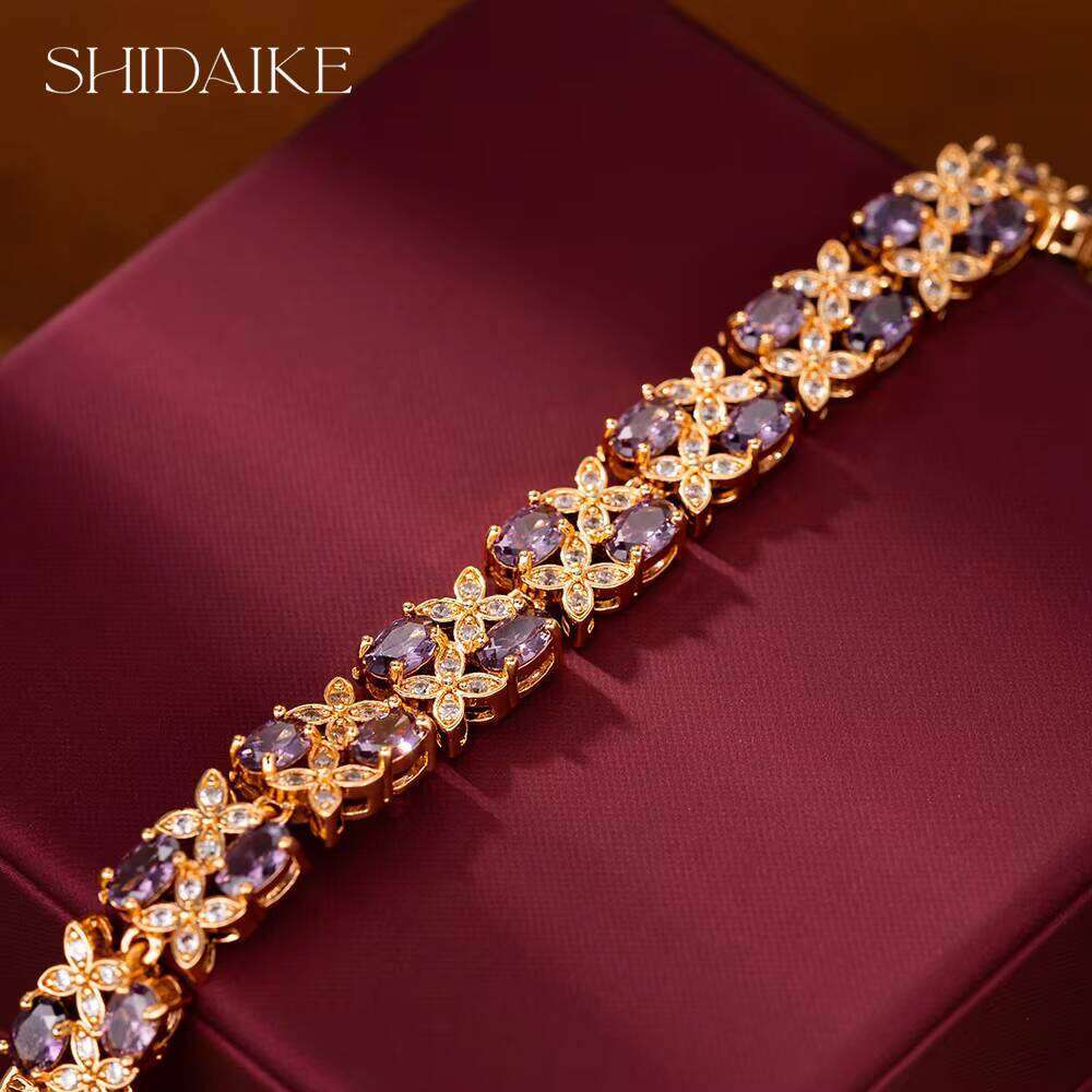 Designer Wristband Fashion Brass Gold-Plated Brand Colorful Women's Bracelet