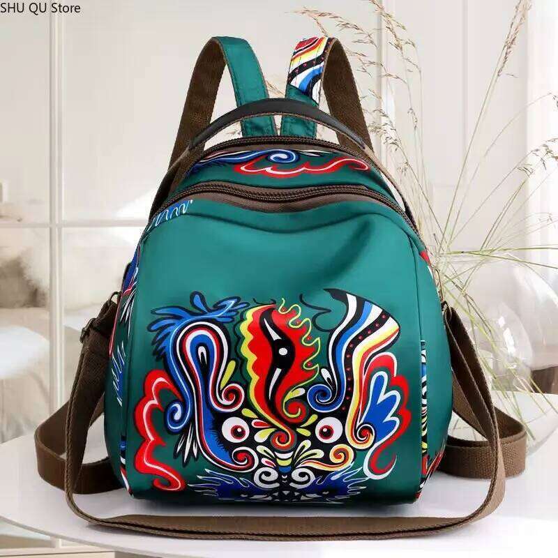 2025 Spring New Designer Printed Waterproof Oxford Fabric Ladies Backpack Large Capacity Travel Bag Bolso Mujer