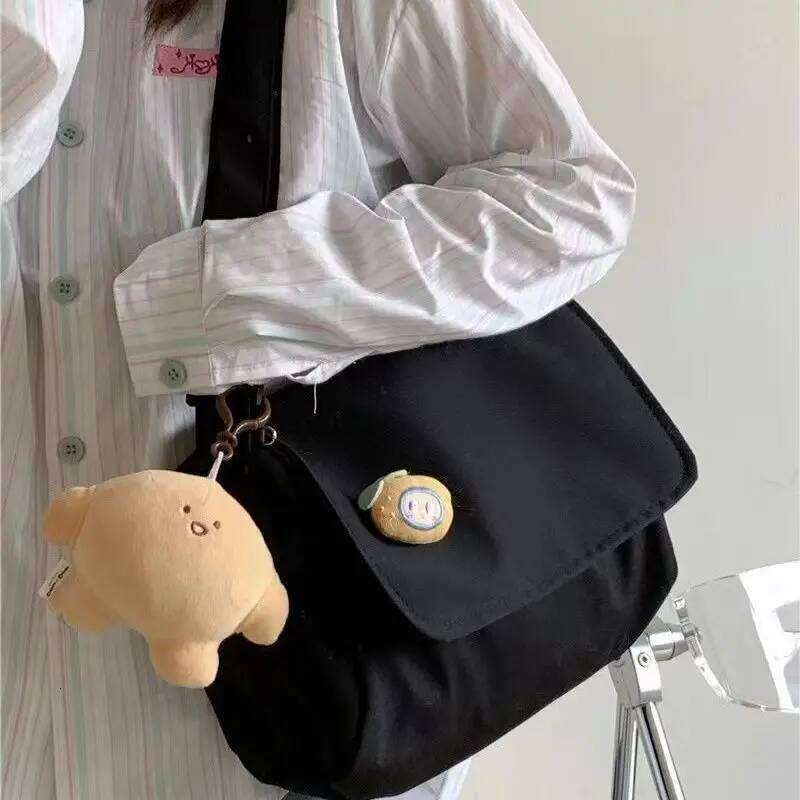 Xiuya Vintage Shoulder For Women Red Japanese Fashion Casual Messenger Bag Nylon Large Capacity College Style Female Handbag