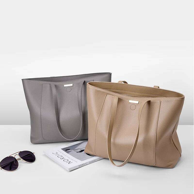 Ladies' Genuine Leather Tote Large Capacity Women Commute Shoulder Bags Fashion Female Square Handbag Hot Sale