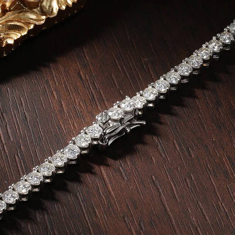 KNOBSPIN 3 Claw D VVS1 Moissanite Tennis Necklace s Sterling Sier White Gold GRA Certified Wedding Necklaces for Women
