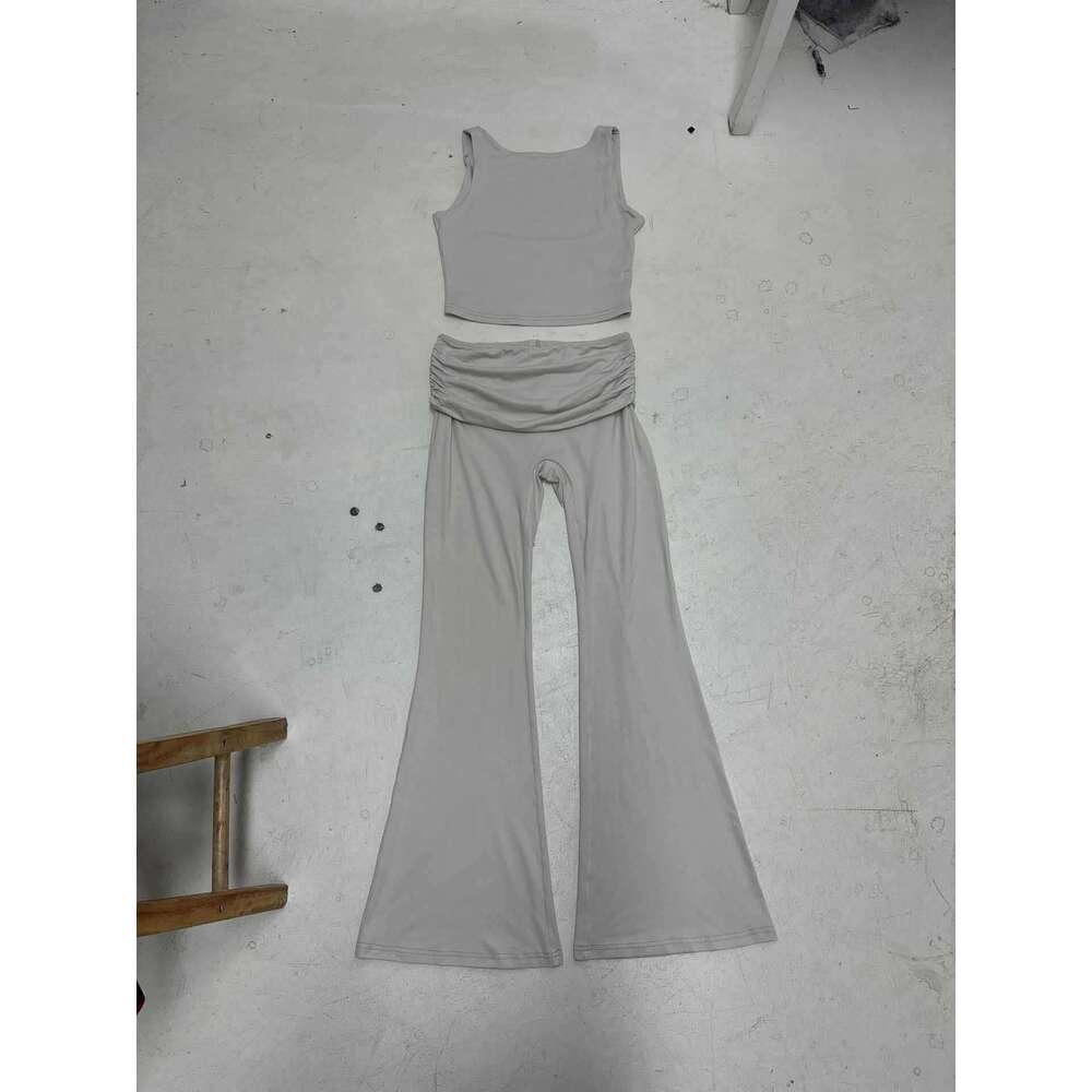 Autumn Winter European American Casual Tie Bell Sleeve Top Fleece Loose Long Pants Pama Two-Piece Sports Set 2025 Elegant Versatile New Trendy Fashion