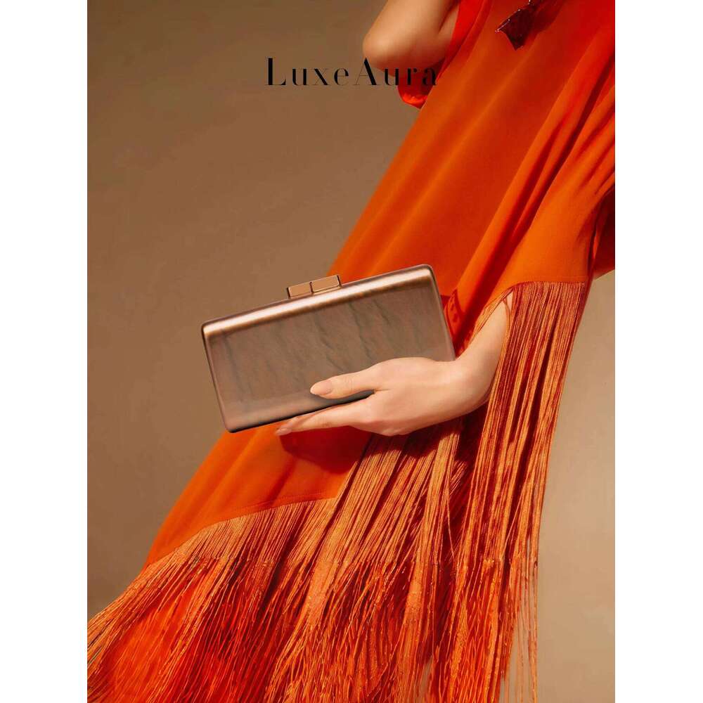 European And American Fashion Retro Pure Color Acrylic Square Box Versatile New Banquet Party Wedding Clutch Single Shoulder Crossbody Bag