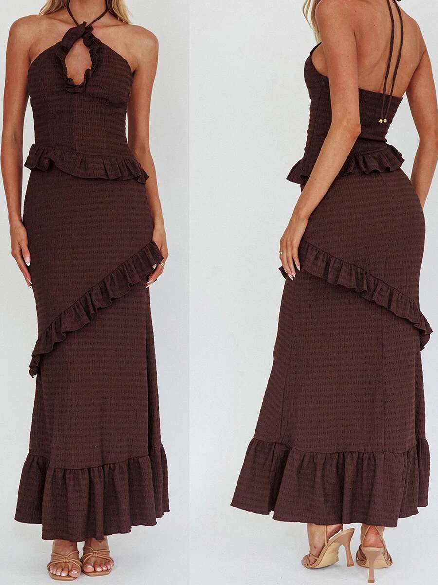 Elegant Floral Print Off-shoulder Blouse High Waist A-line Midi Skirt Set for Womens Summer Fashion Outfits