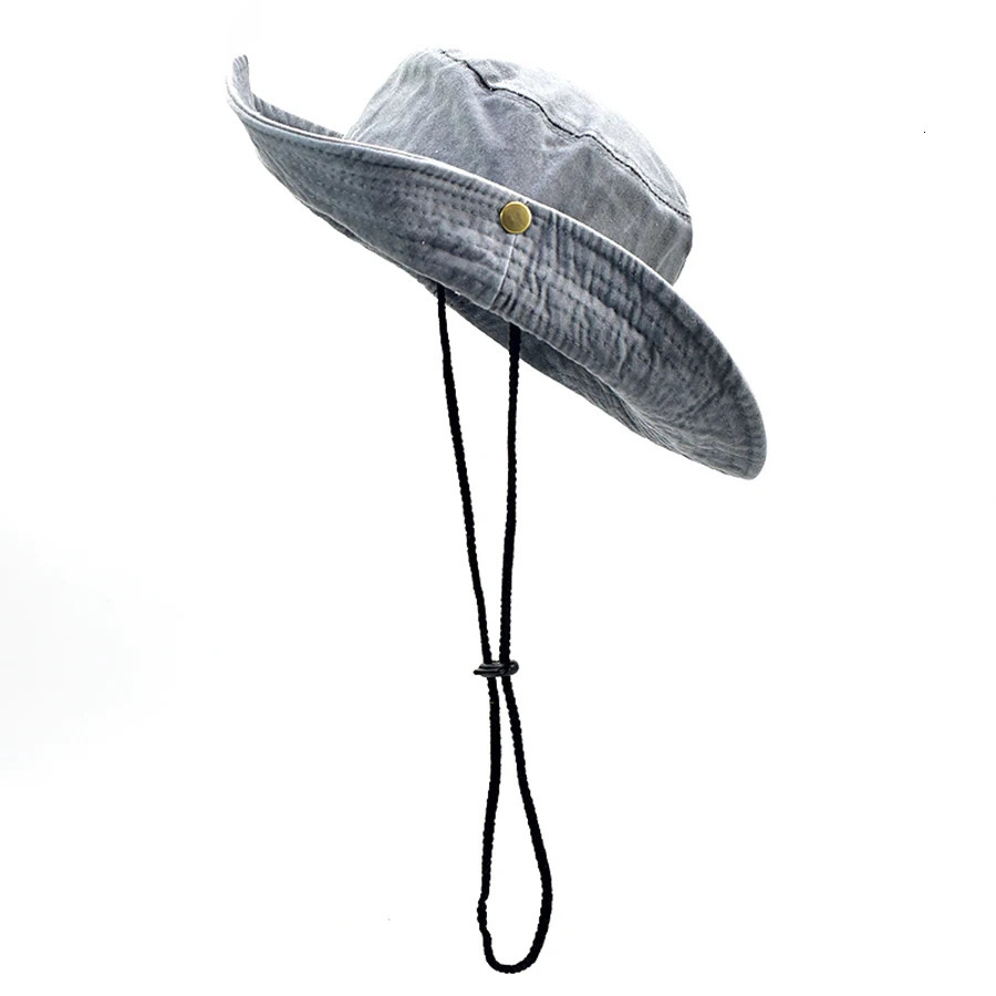 Fashion Women Men Washed Denim Solid Vintag Bucket Hats Lady Male Spring Summer Autumn Panama Fisherman Cap Hat For Women Men 250606