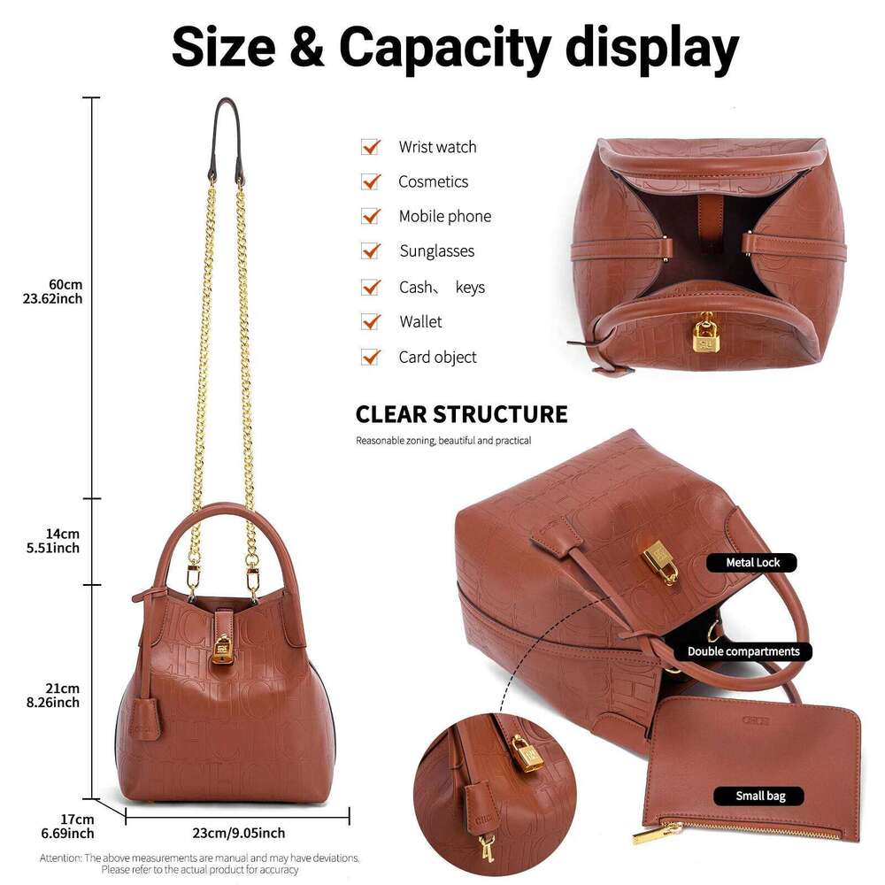 Fashion Classic Retro Solid Color Women's New 2025 Crossbody Business Commuter Bucket Bag