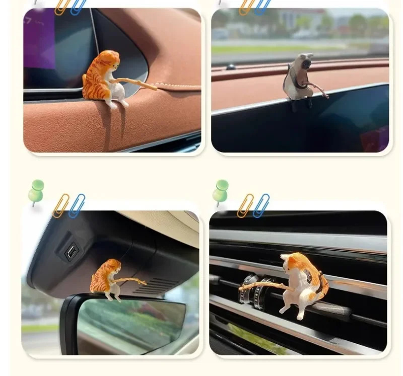 7pcs/set Fishing Cat Ornaments Aquarium Decoration Fish Landscaping Cartoon Cat Statue Mini Resin Figurine Home Decorations 250604