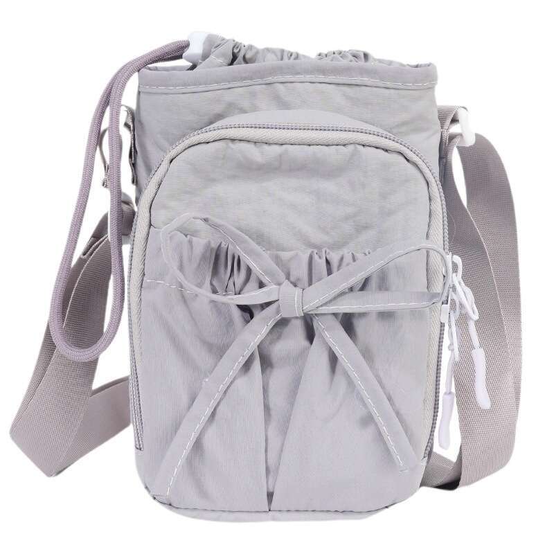 Korean Style Crossbody for Women 2025 New Simple Bowknot Small Square Casual Outdoor Phone Versatile Water Bottle Bag