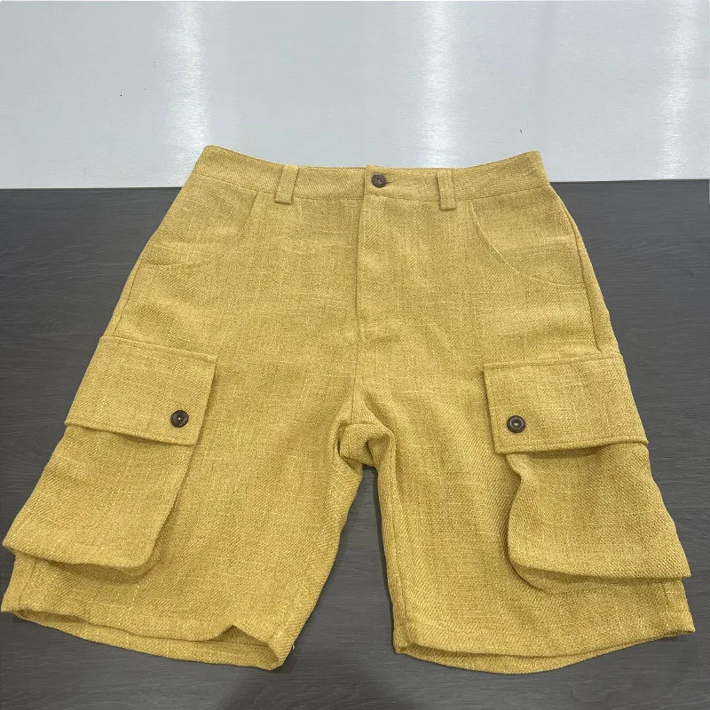 Summer Fashion Mens Cargo Shorts Oversize Loose Casual knee length Short Pant Vintage Patch Pockets Shorts Streetwear 250605