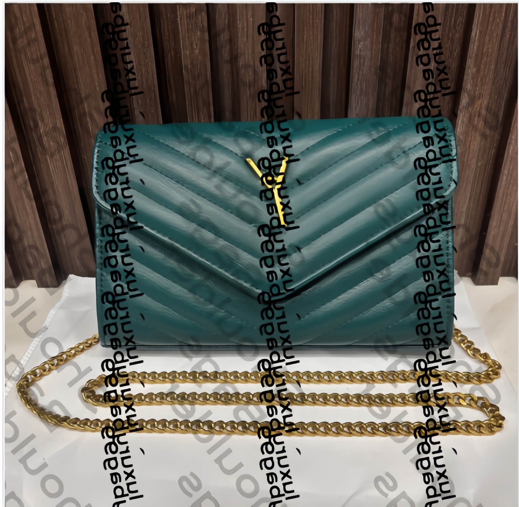 New leather woman bag with box handbag shoulder bags purse with chain green pink color fashion luxury zig zag wholesale