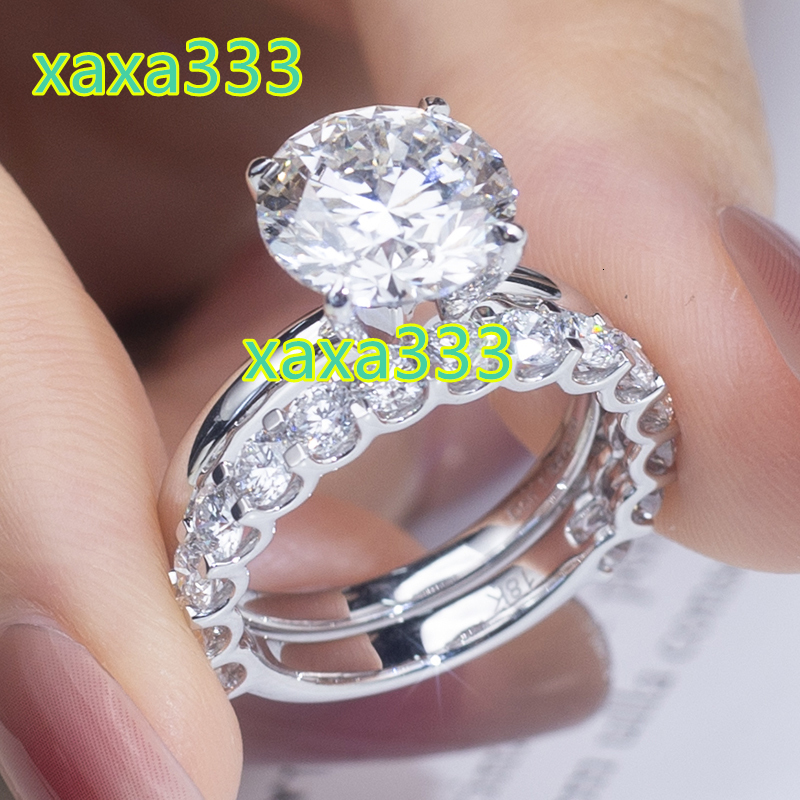 Couple Rings Trendy Wedding Jewelry 2.43CT Lab Grown Diamond Real 18k White Gold Couple Ring for Women