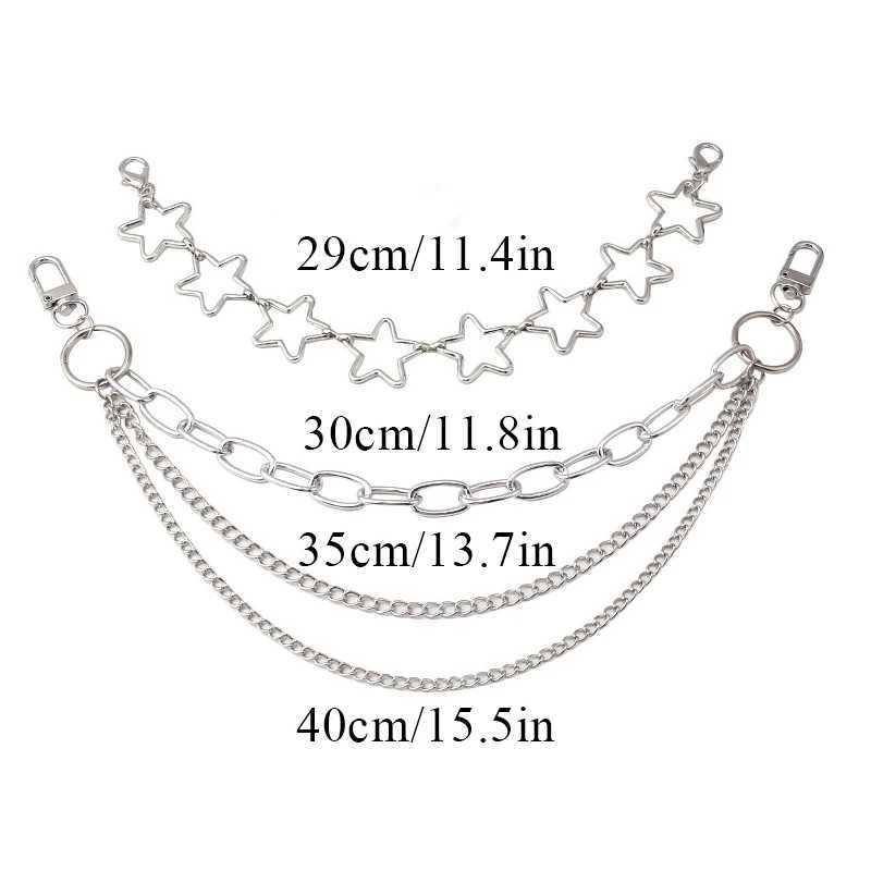Multi-layer Metal Bag Chain Decoration Accessories For Handbags Handle Chain Pendant With Lobster Buckle Heart Stars Bag Chains XJ250607