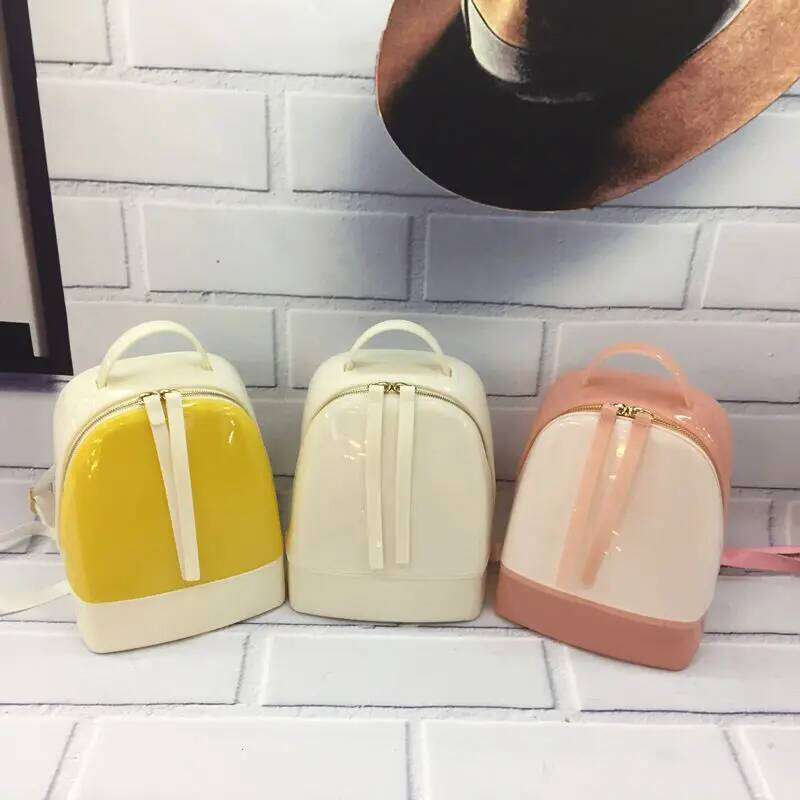 Hot Candy Color Summer Jelly Backpacks Waterproof PVC School Plastic Silicone Women Shoulder Bags Girls S L Size 046