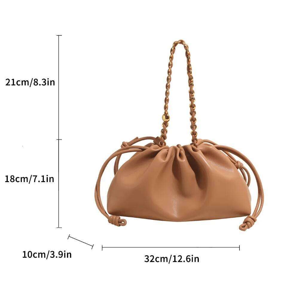 Small Design Women's Soft PU Leather Cloud Hobo Shoulder Crossbody Bag Elegant Dressy Handbag Dumpling Party Clutch Purse