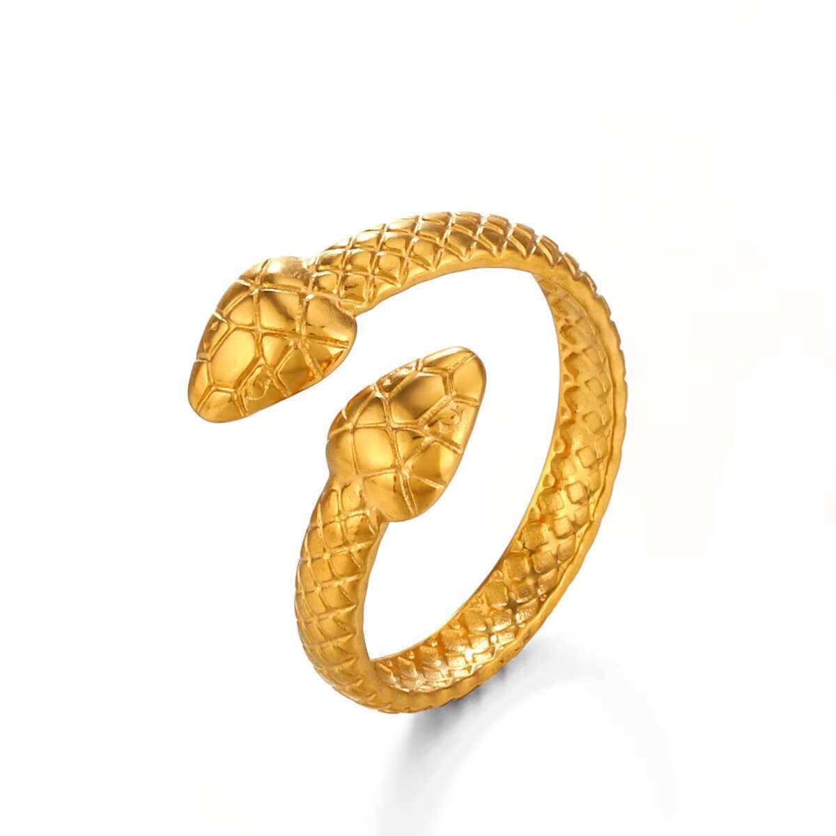 New Popular Boutique Jewelry Simple Stainless Steel Snake Ring Adjustable Classic Womens Casual Ring