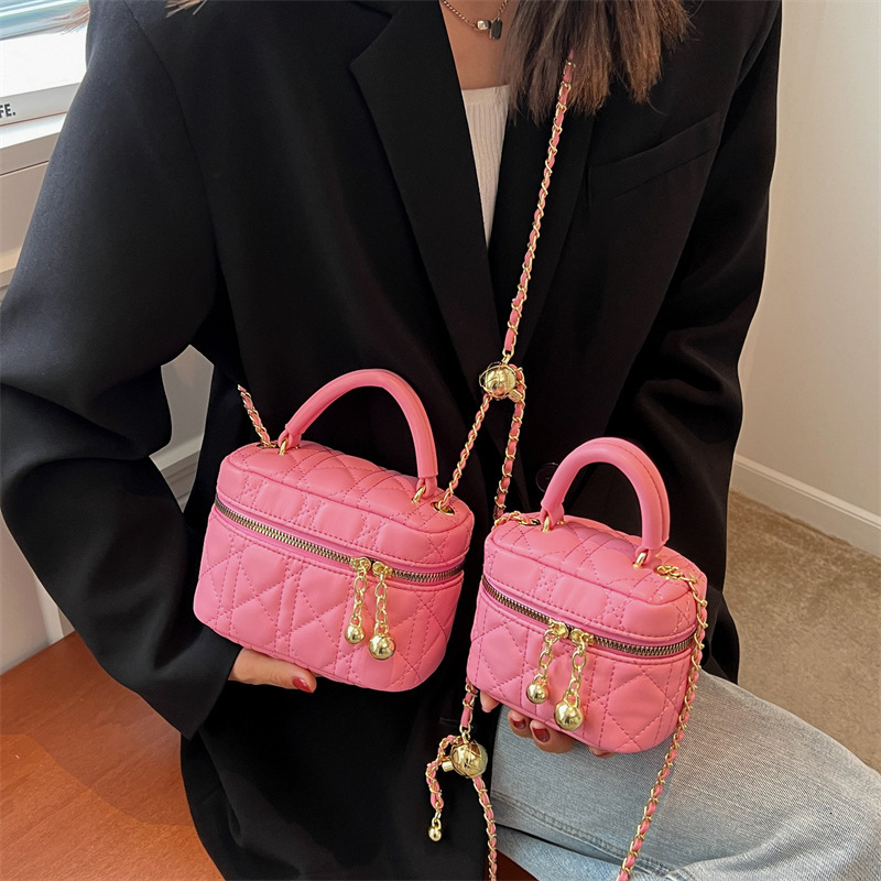 designer Niche Fashion Quilted Shoulder Bag 2025 New Spring Chain Handbag for Women Korean Style Trendy Crossbody Bucket Bag