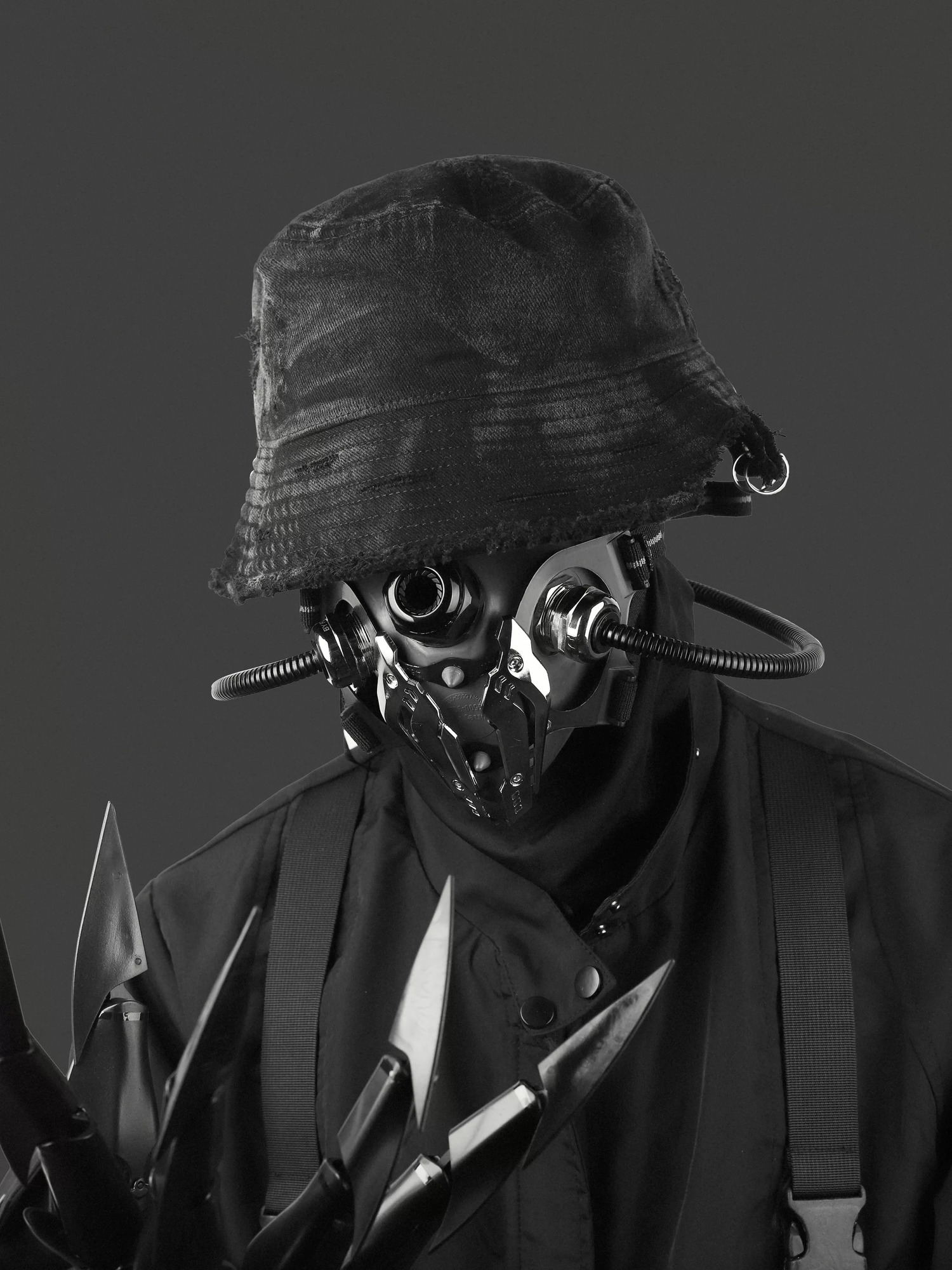 2025 Ripped Hole Hip Hop Punk Bucket Hat Men Women Tactical Techwear Style Washed Vintage Sun Protection Denim Hat 250605