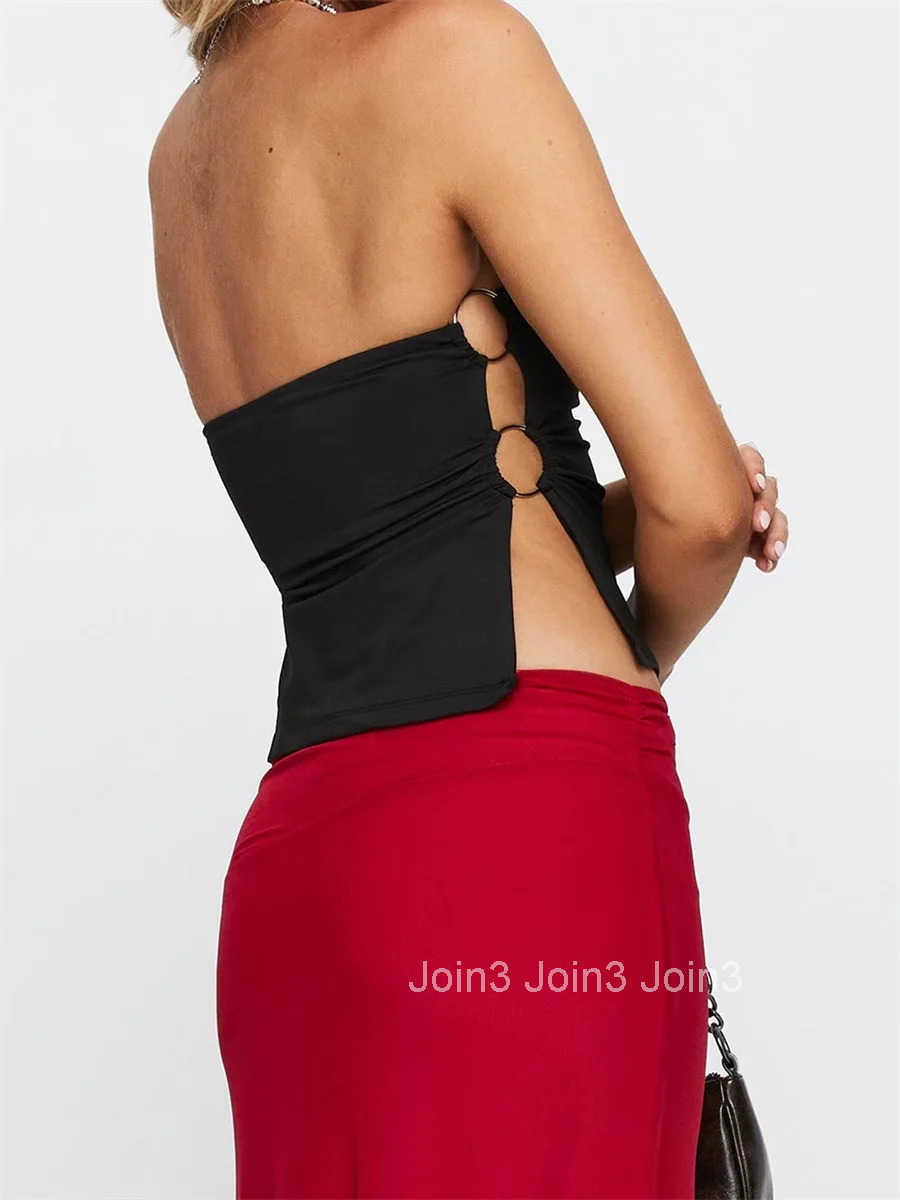 Womens Off Shoulder Ruffle Crop Tops Summer Casual Short Sleeve Solid Color Blouse with Tie Knot Detail and Elastic Hem