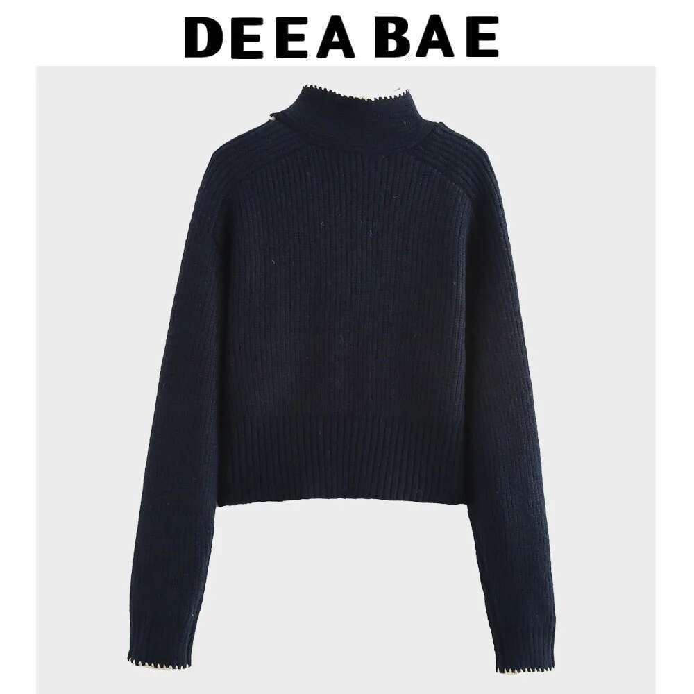 Coats Designer Women DEEABAE Winter Clothes Women 2025 Christmas Pullovers Sweet Bow Decoration Color Matching Long Sleeve Sweater Designer