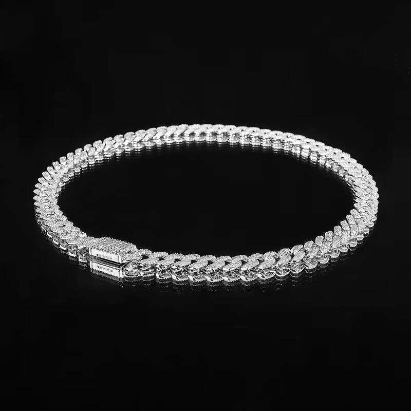 Unisex Sier Cuban Link Chain Customizable Hip Hop Necklace with Dia Zircon Gold Plated for Wedding or Gift