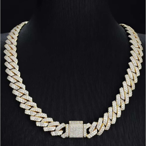 Iced Out 20 Mm Vvs Moissanite Dia Thick k Chain Sterg Sier 24 Inches Cuban Necklace for Men Gifts