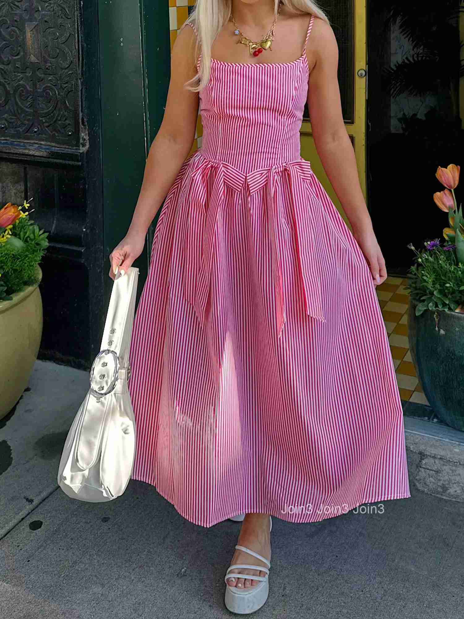 Womens Floral Print Maxi Dress Summer Sleeveless V-neck Boho Beach Dress Flowy Long Dress with Pockets