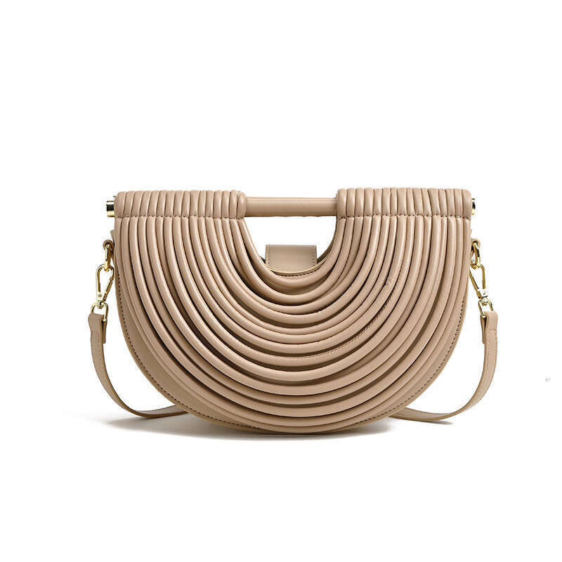 Fashion Handbag for Women 2025 High-end Niche Design Personality Woven Noodle Cloud Bag Half-circle