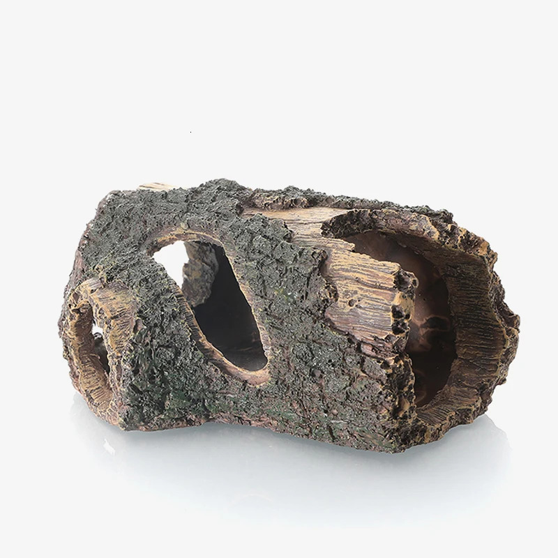 Random Color Creative Fish Tank Decoration Landscaping Resin Wood Barrel Tree Debris Shape Aquarium Resin Home Crafts Ornaments 250604