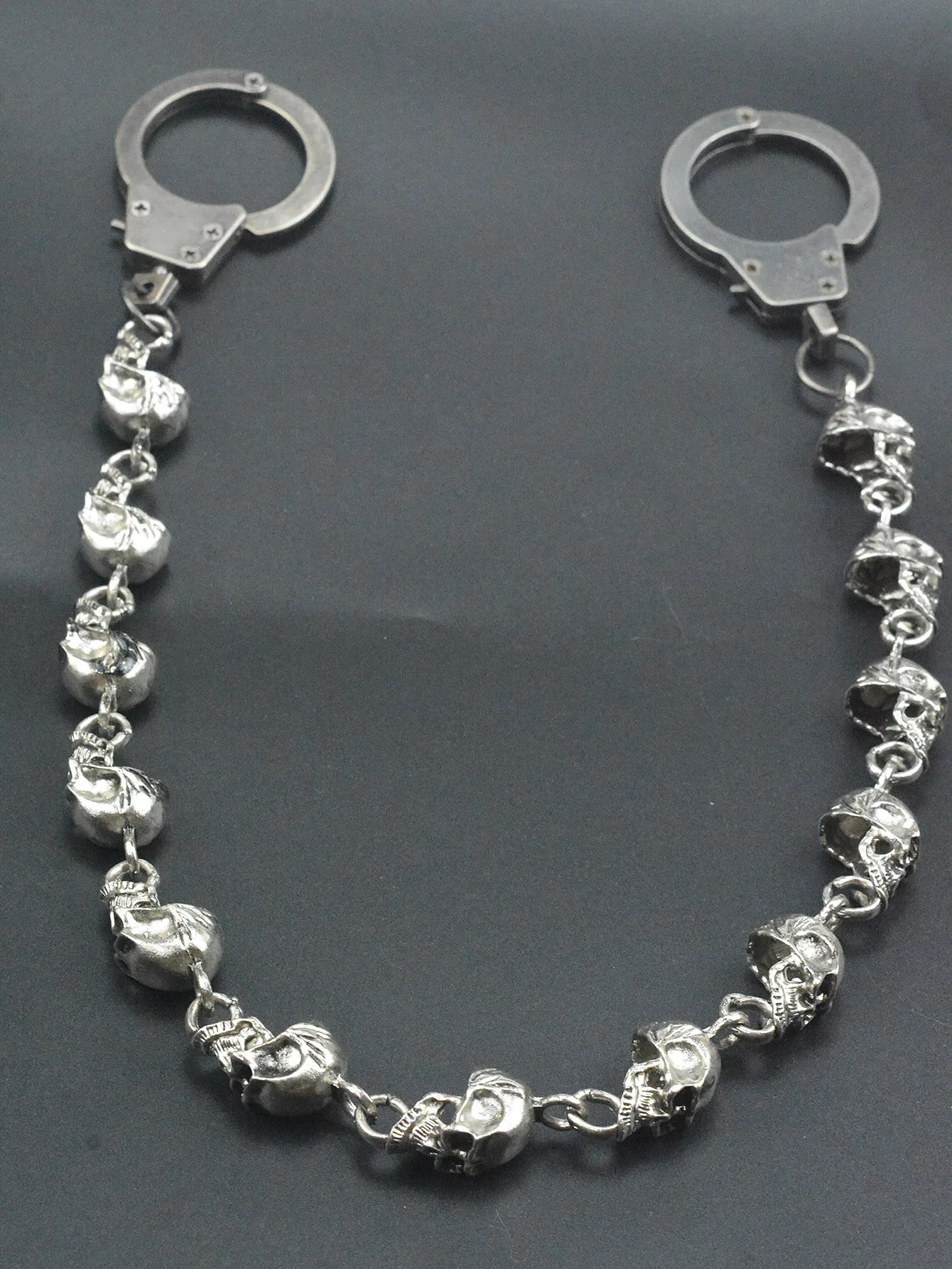 Hip pop Heavy self defense EDC Trousers Jeans Wallet waist pirate skull Chain thumb cuff Keychain choker Gift choice 250530