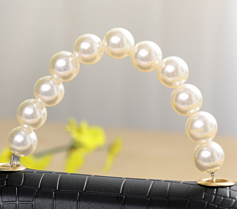 Free Shipping 2025 New Designer Bag Crocodile Pattern Jelly Bag Cross-border PVC Material Handbag Luxury Coin Wallet Pearl Handle Shoulder Bag