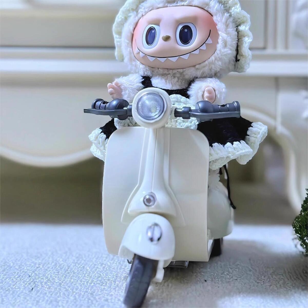 Mini Motorcycle Toys for Labubu Doll Fun Cute Toys Rotating Miniature Simulation Bike Toy Accessories