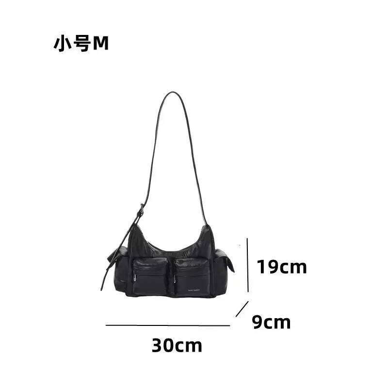 Korean High-Capacity Versatile Commuting With Niche Design, Multi Mouth Bag, Soft Leather Like Crossbody Bag