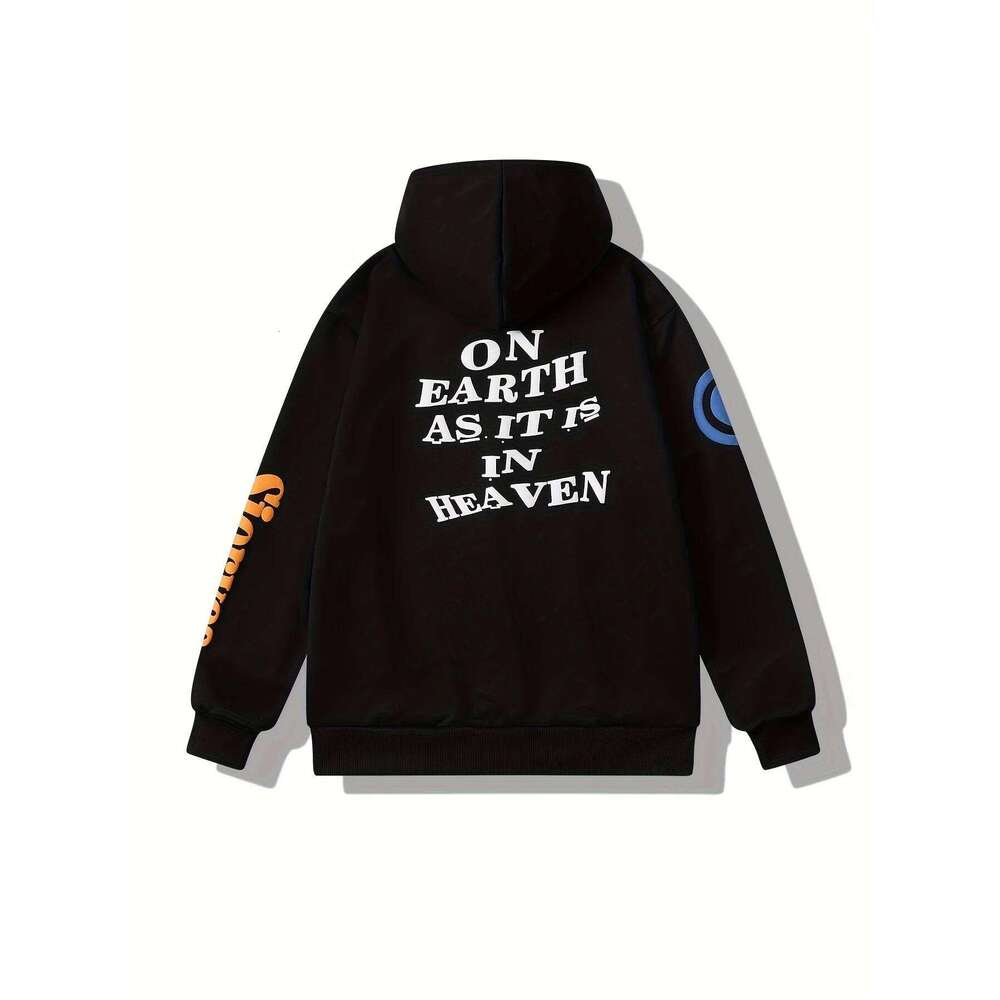 2024 Men's Women's Autumn Hooded Dove Pattern Bubble Letters Printed Sweatshirt Long Sleeve And Drawstring Casual Hoodie