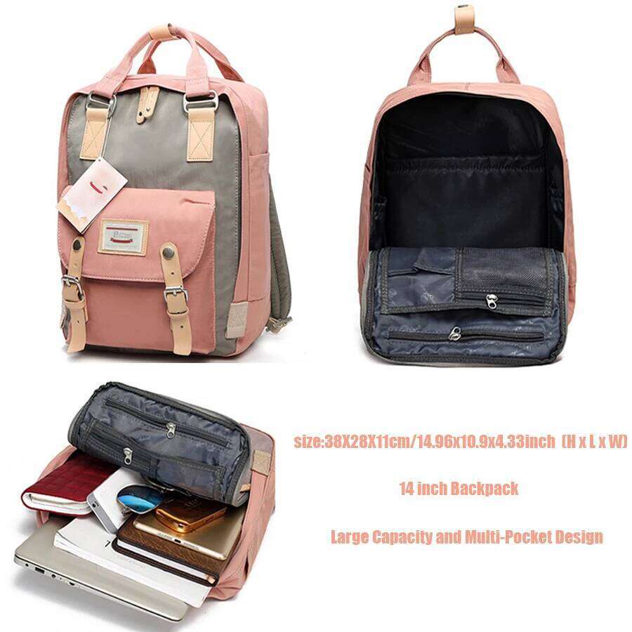 14 Inch Laptop Backpack Women, 16L Work Business Backpacks, Large Capacity College Bookbag,Casual Daypack For Travel