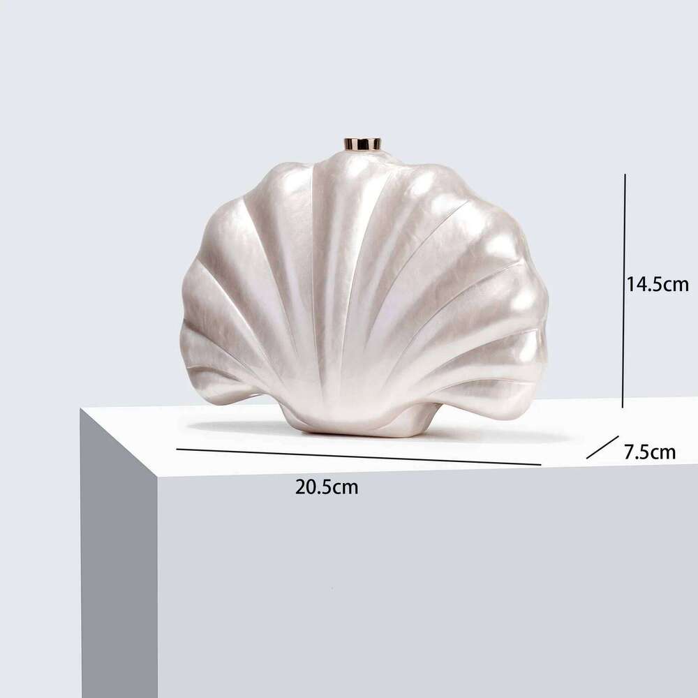 2025 Acrylic Shape Clutch Bags Women Designer Evening Party Cute Purse White Shell Handbag Chain Shoulder Bag Beach