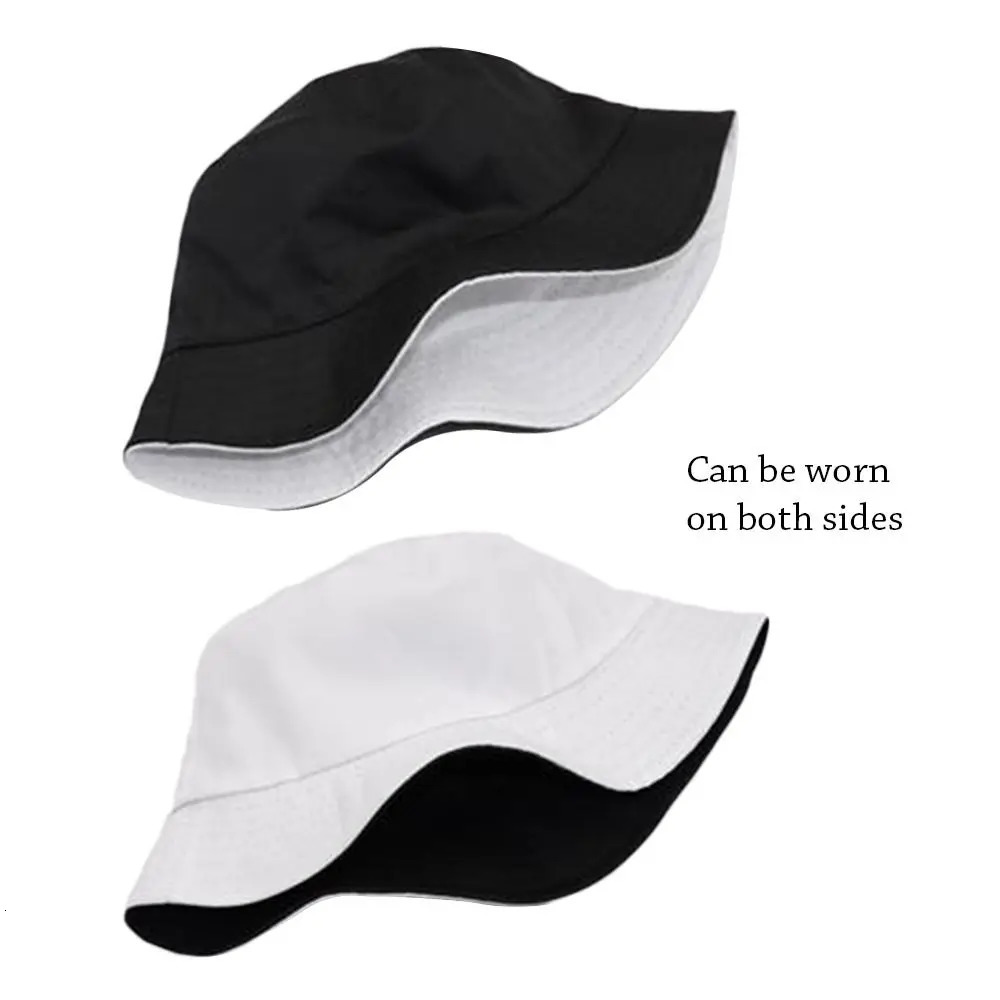 Foldable Double-sided Bucket Hat Summer Sun Hat Visor Fisherman Cap Sun Protection Big Brim Sunscreen Hats Caps for Men Women 250605