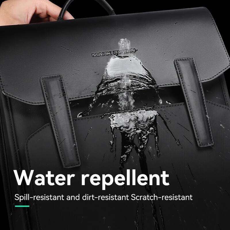 Designer Bag Mark Ryden Classic Work Black Leather Backpack Inch Laptop Waterproof Bag School Bags Business Bacbackpack For Men