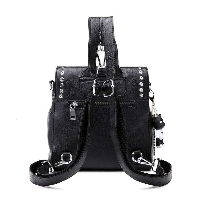 Designer Bag Women Genuine Leather Backpack Rivet Multifunctional Shoulder Female Daily Travel Bag Girls Fashion Schoolbag Mochila