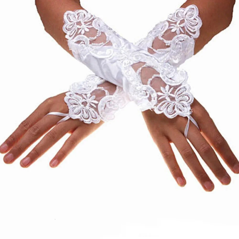 1Pair Fishnet Fingerless Gloves Lace Wrist Cuff Hand Gloves Short Sleeve Gloves Bridal Wedding Mesh Gloves Party Gloves 250603