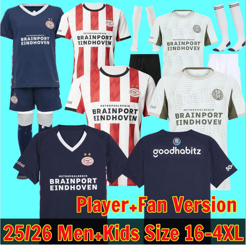 25 26 PSVS soccer Jerseys FANS PLAYER VERSION 2025 home away 3rd SAIBARI SCHOUTEN PEPI DE JONG LANG TILLMAN KIT foootball