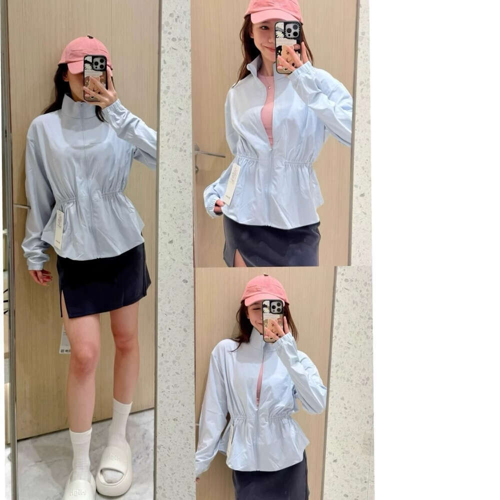 2025 Women Yoga Jacket Tight Fitting Waist Shaping Activewear Gym Workout Clothes UV Protective Loose Jogging Pants with Drawstring Plum Red White Bla