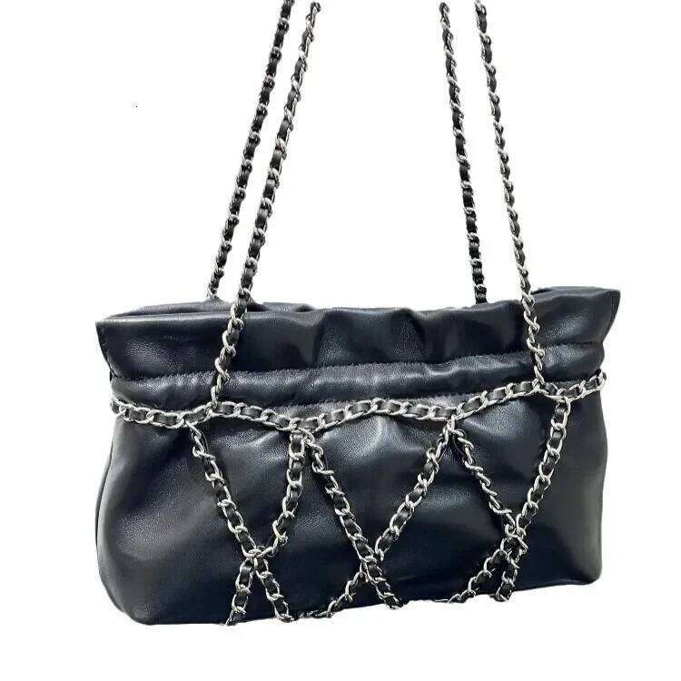 Hot Selling Fashionable Genuine Leather ITSK Women's Shoulder New Style Bucket Chain Bag Tweed Feel Soft Polyester Lining Designer Bags