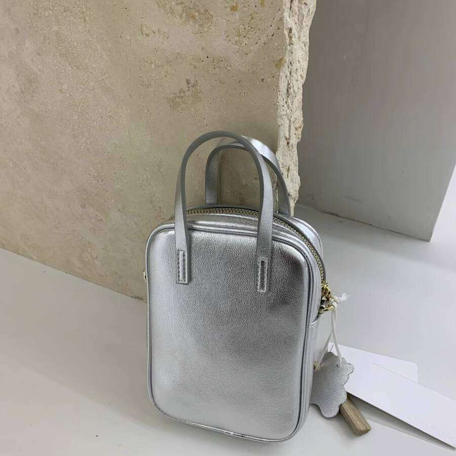 Korean Style Candy Color Top Layer Cowhide Phone Exquisite Handbag Genuine Leather Shoulder Crossbody Small Bag for Women