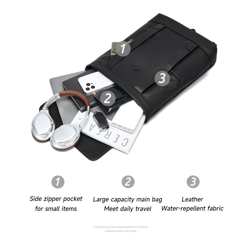 Travel Backpack Men Business School Waterproof Bag Large Capacity Leather Casual PVC For Managers Teenagers 250605