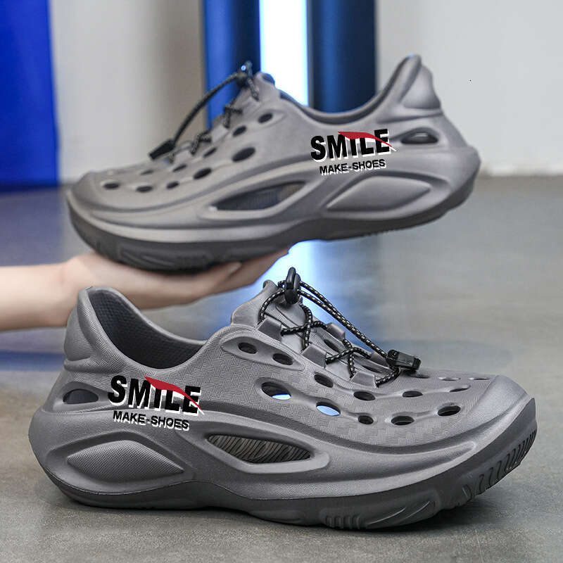 Thick-Soled Large Size Men, Summer Outdoor EVA Sports Cushioning Hole Shoes, Beach Sandals for Men