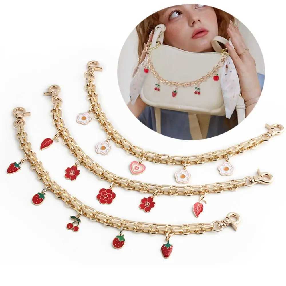 New 3 Styles Bag Chain Replacement Strawberry Handbag Straps Portable Metal Extension Chain Pendant Decoration XJ250607