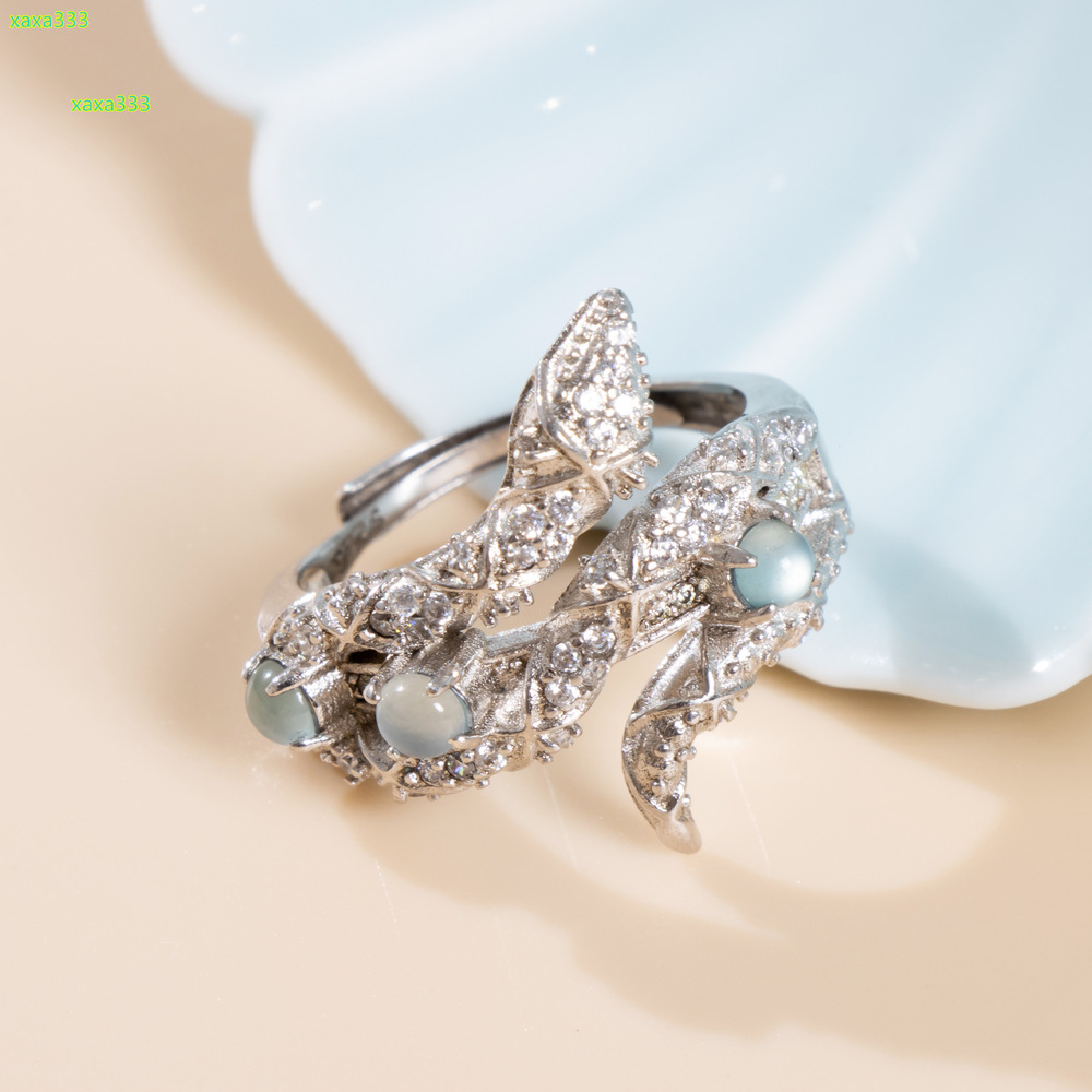 Wholesale Vintage 925 Sterling Silver Snake Ring Unisex Jewelry Natural Jade Inlay Weddings Anniversaries Direct