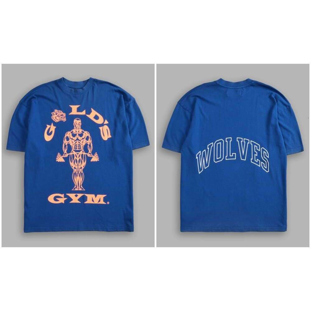 Gold's Gym Collaboration Soft Cotton Unisex Sports Fiess Breathable Short Sleeve Printed T-Shirt